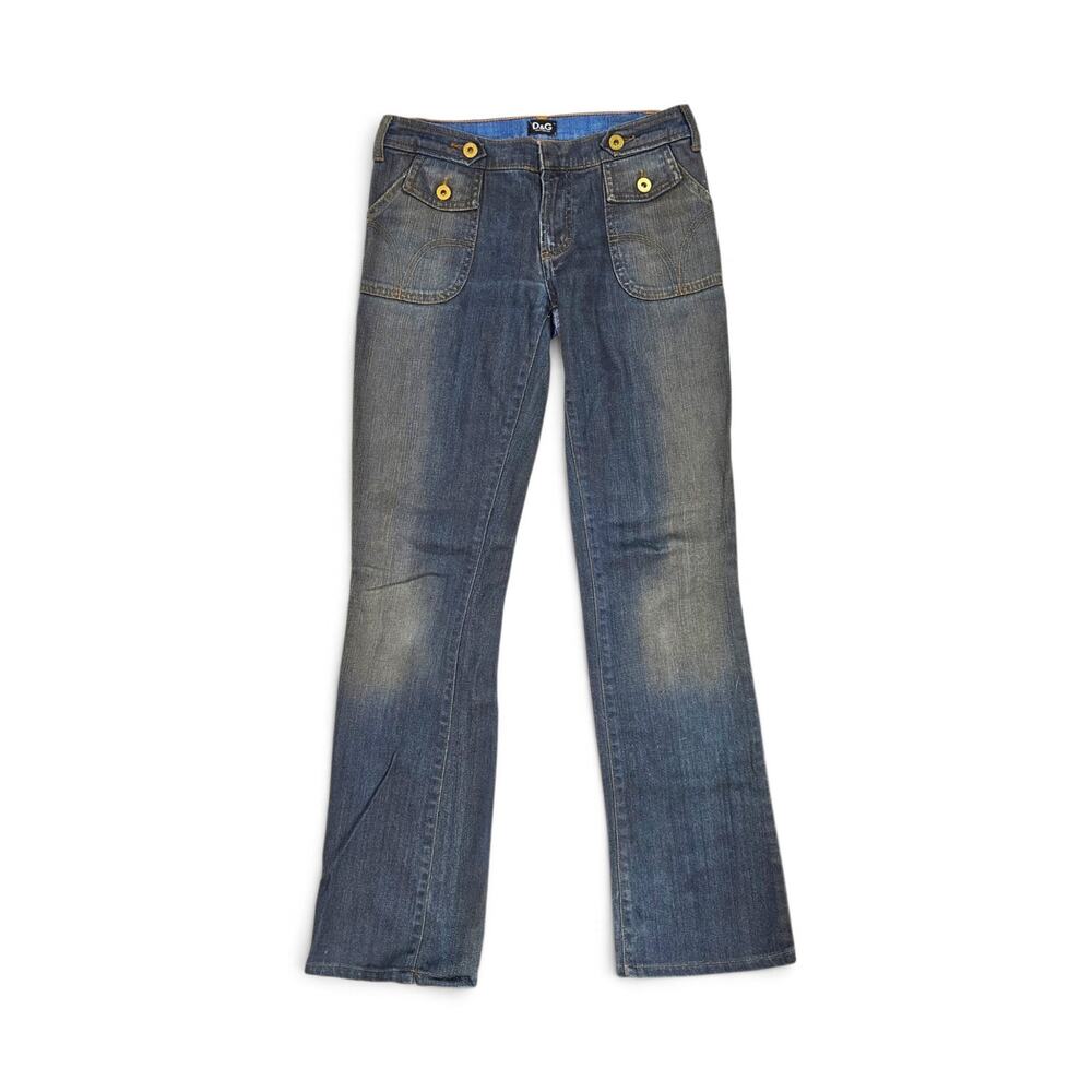 Y2k D&G by Dolce & Gabbana Flared Low-Rise Jeans Subversive - Small